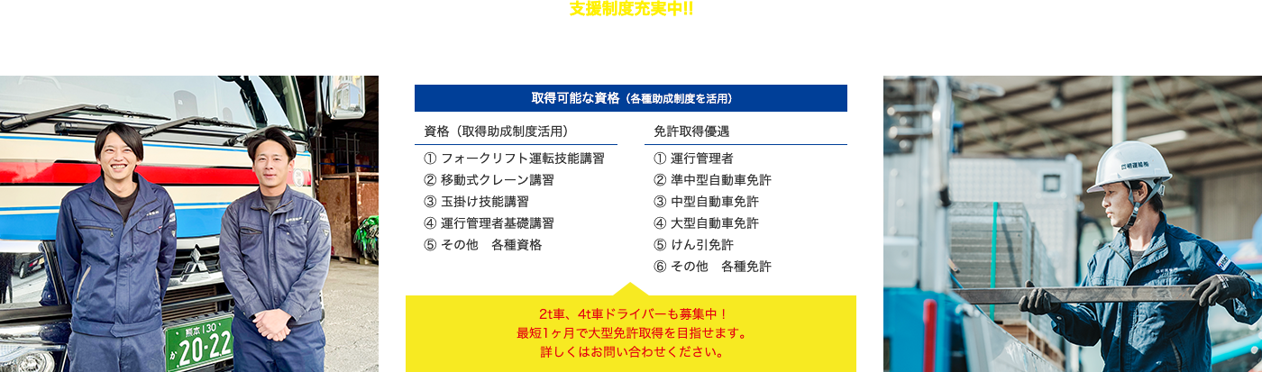 支援制度充実中!! 住宅支援金支給 毎月1.5万円程度